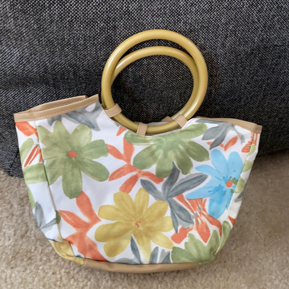 Small canvas floral bag
